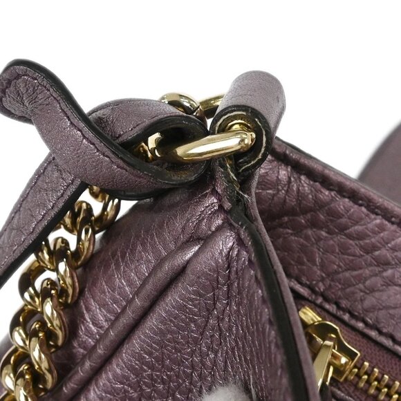 Gucci Metallic Purple Soho Chain Shoulder Bag - Picture 7 of 11